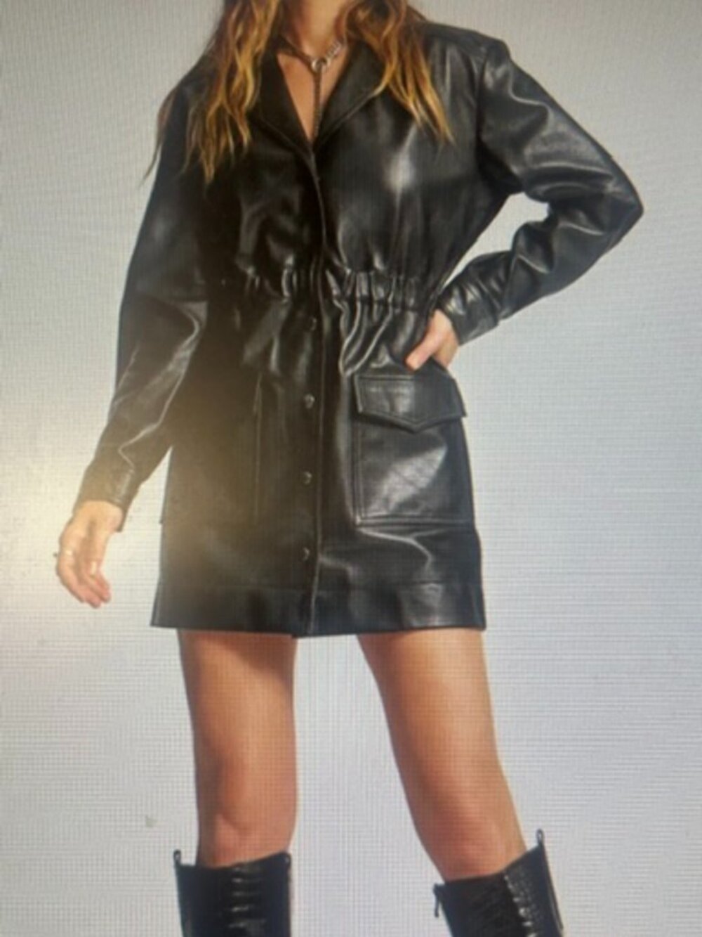 One Teaspoon Rich Soft Black Leather COMMOTION Mini Dress NWT